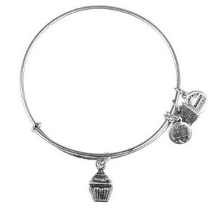 Alex and Ani Cupcake Charm Bangle Bracelet, Silver